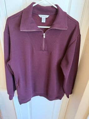 Athleta Women's Plum Half-Zip Crewneck Forever Fleece Pullover size S